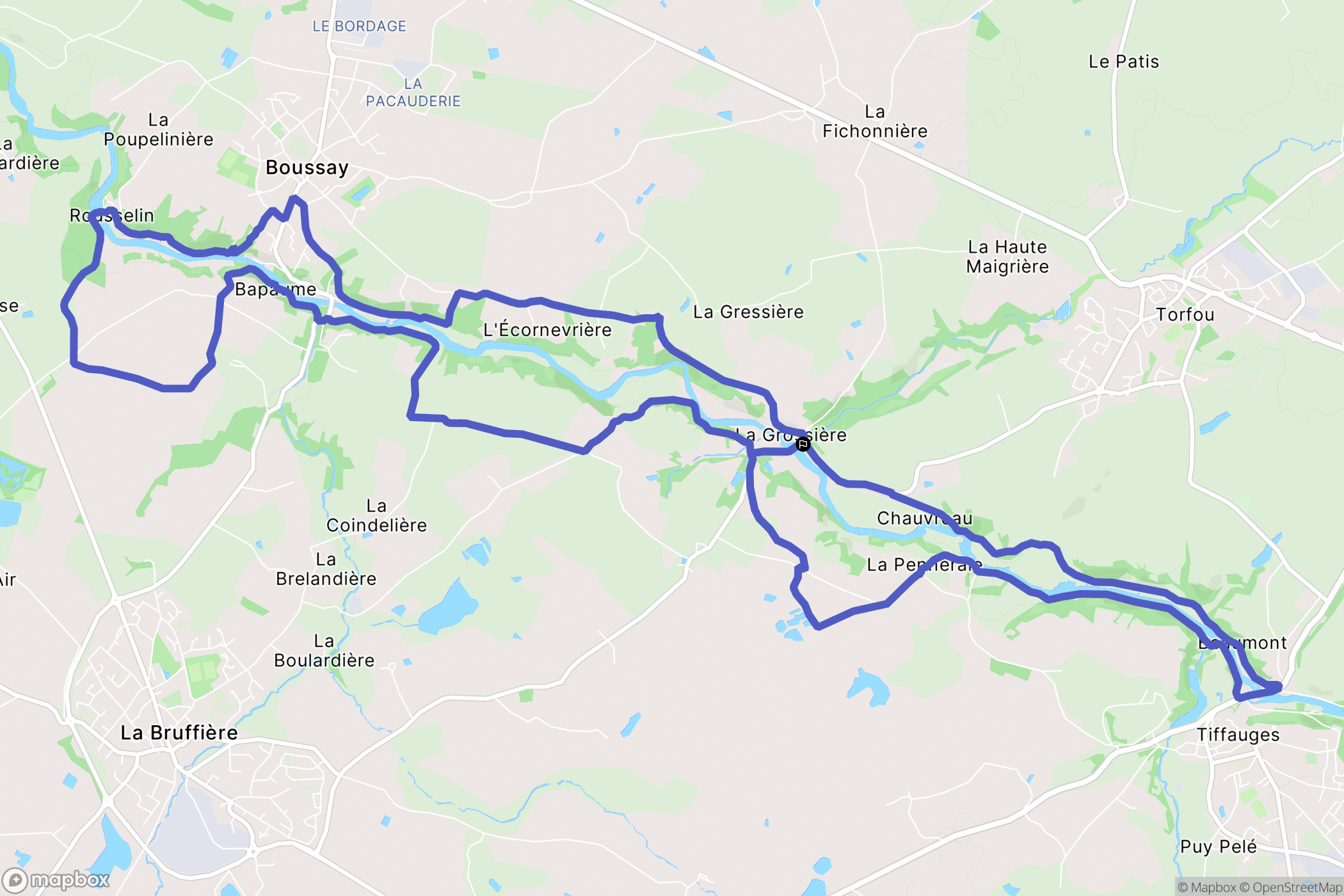 Boussay : carte du parcours de randonnée - France