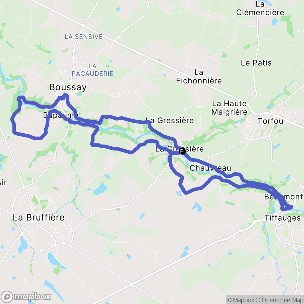 Boussay : carte du parcours de randonnée - France
