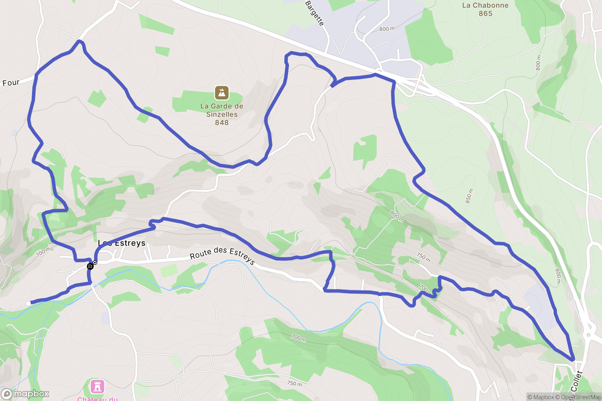 Polignac : carte du parcours de randonnée - France