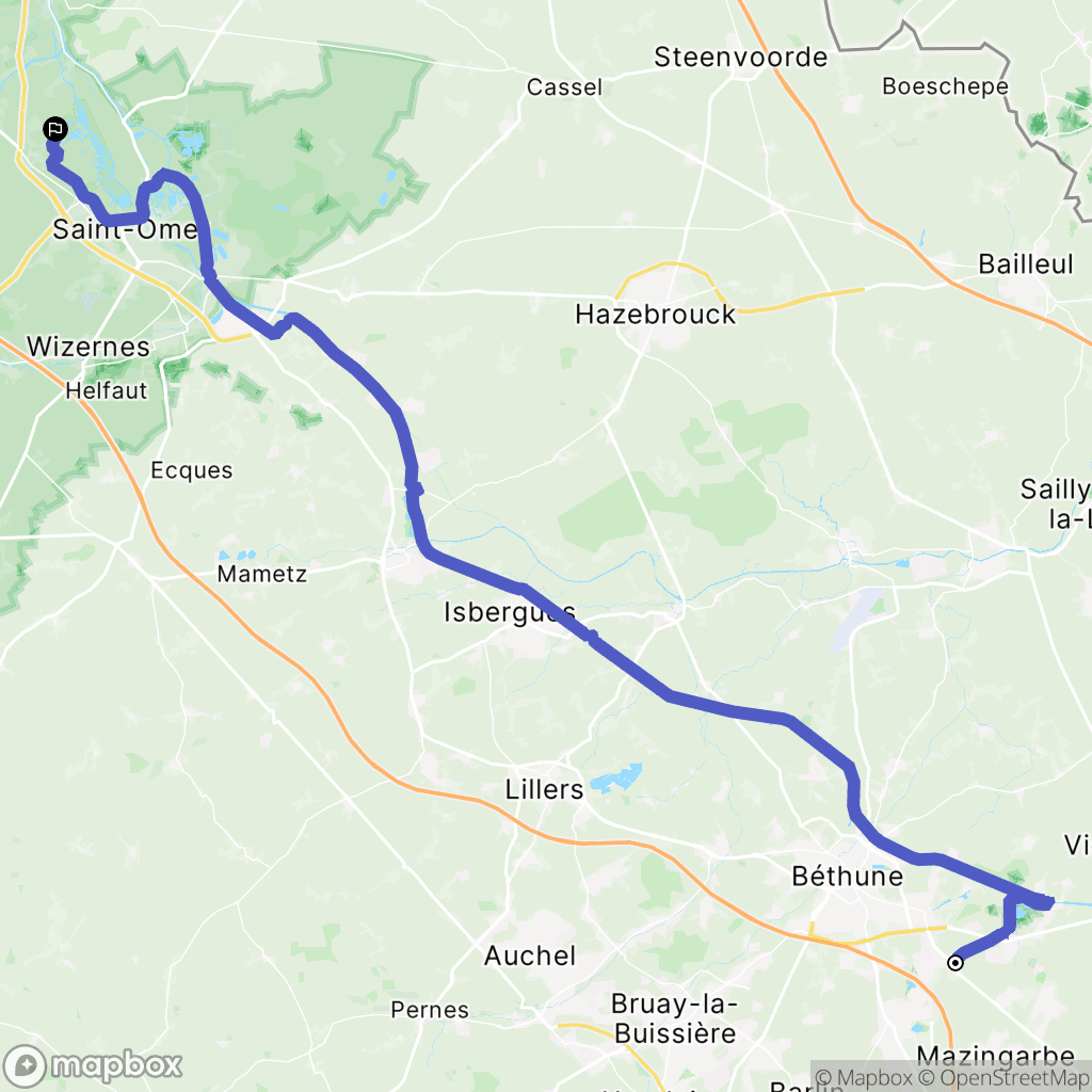 Sailly-Labourse : carte du parcours de randonnée - France