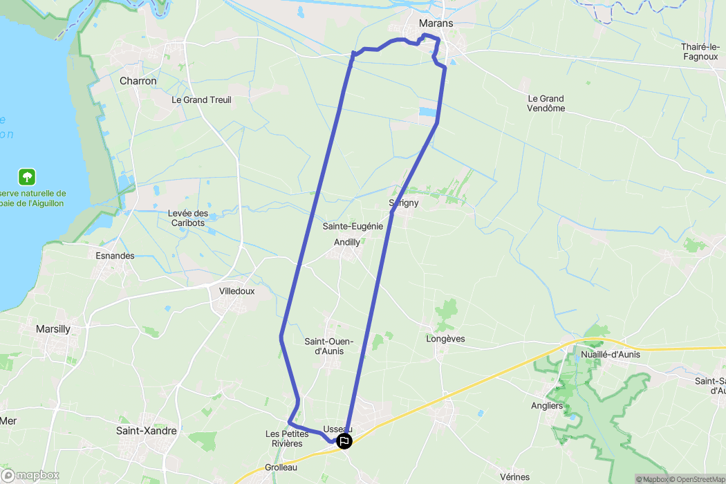 Sainte-Soulle : carte du parcours de randonnée - France