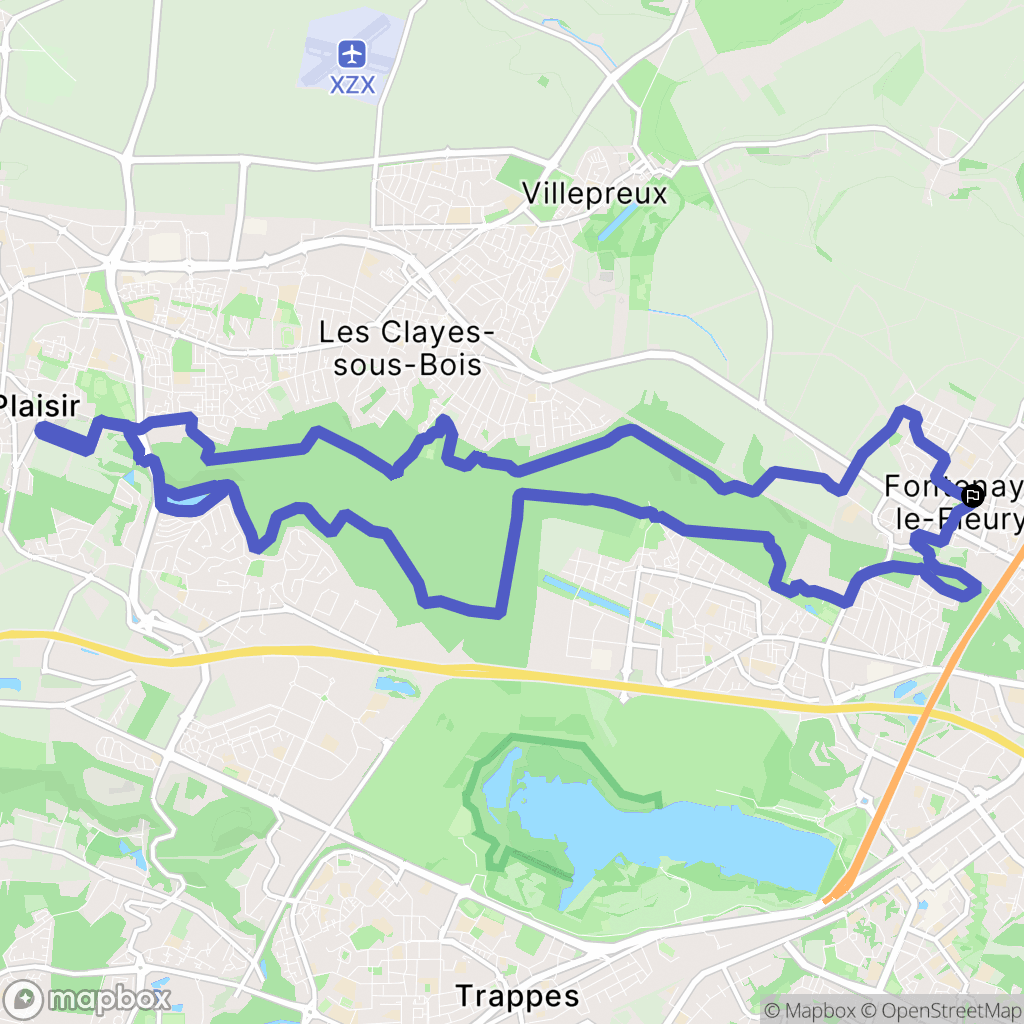Fontenay-le-Fleury : carte du parcours de randonnée - France