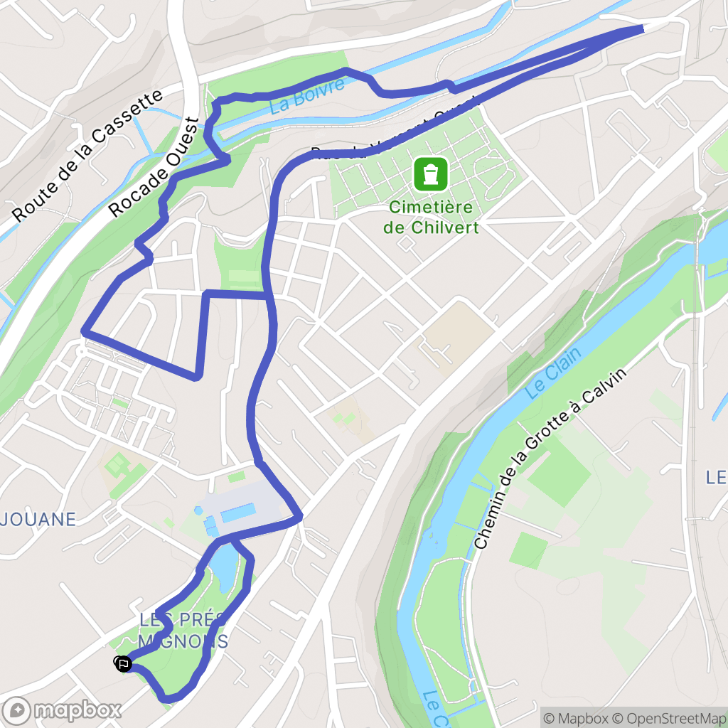 Poitiers : carte du parcours de randonnée - France