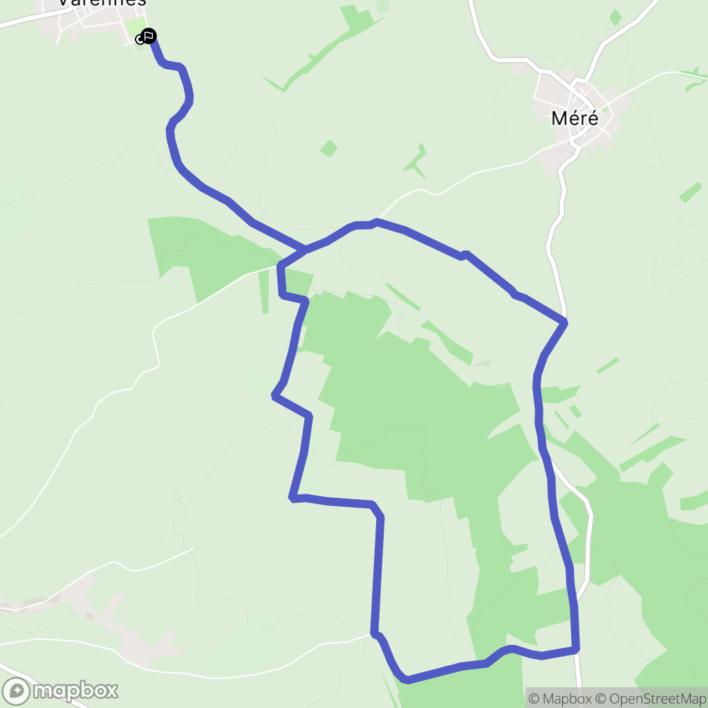 Varennes : carte du parcours de randonnée - France