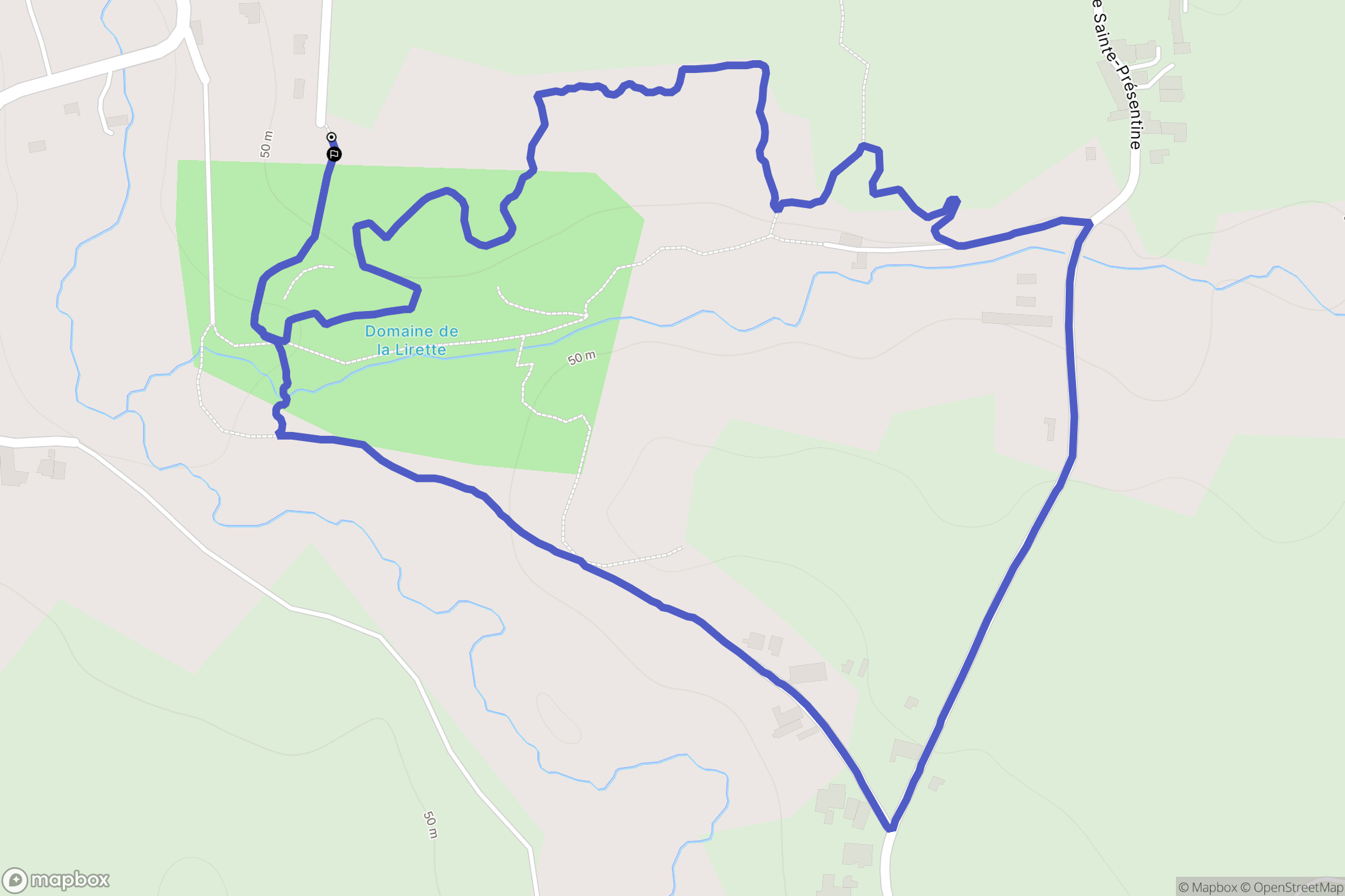 Frontenac : carte du parcours de randonnée - France