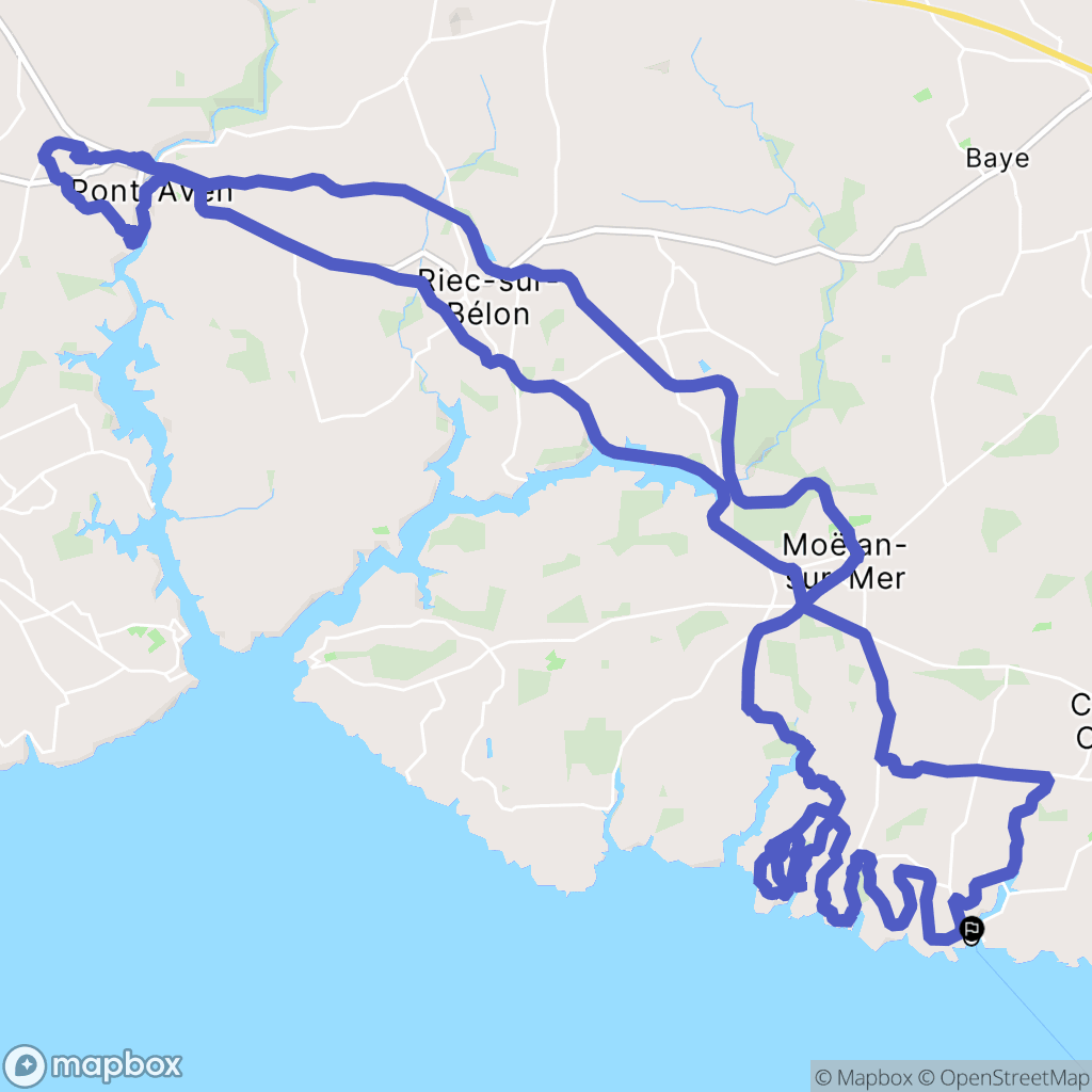 Clohars-Carnoët : carte du parcours de randonnée - France