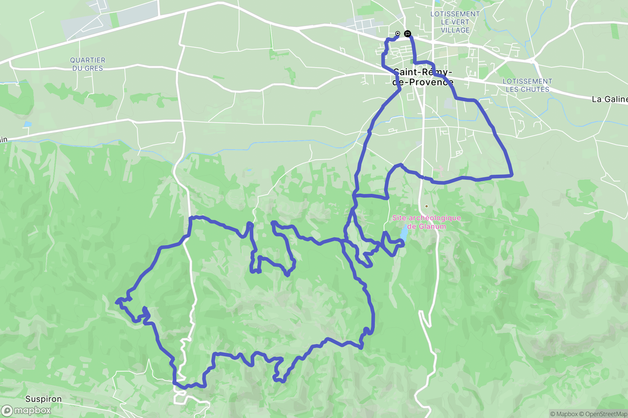 Saint-Rémy-de-Provence : carte du parcours de randonnée - France