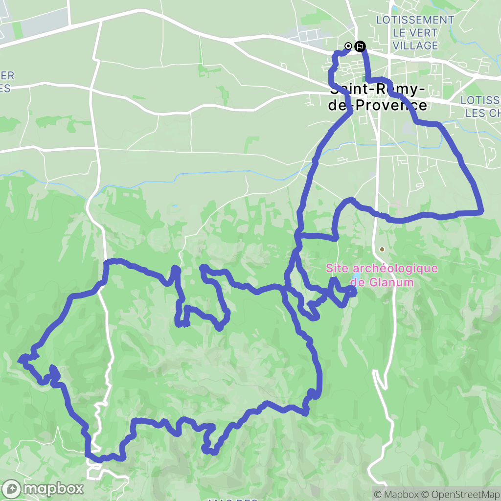 Saint-Rémy-de-Provence : carte du parcours de randonnée - France