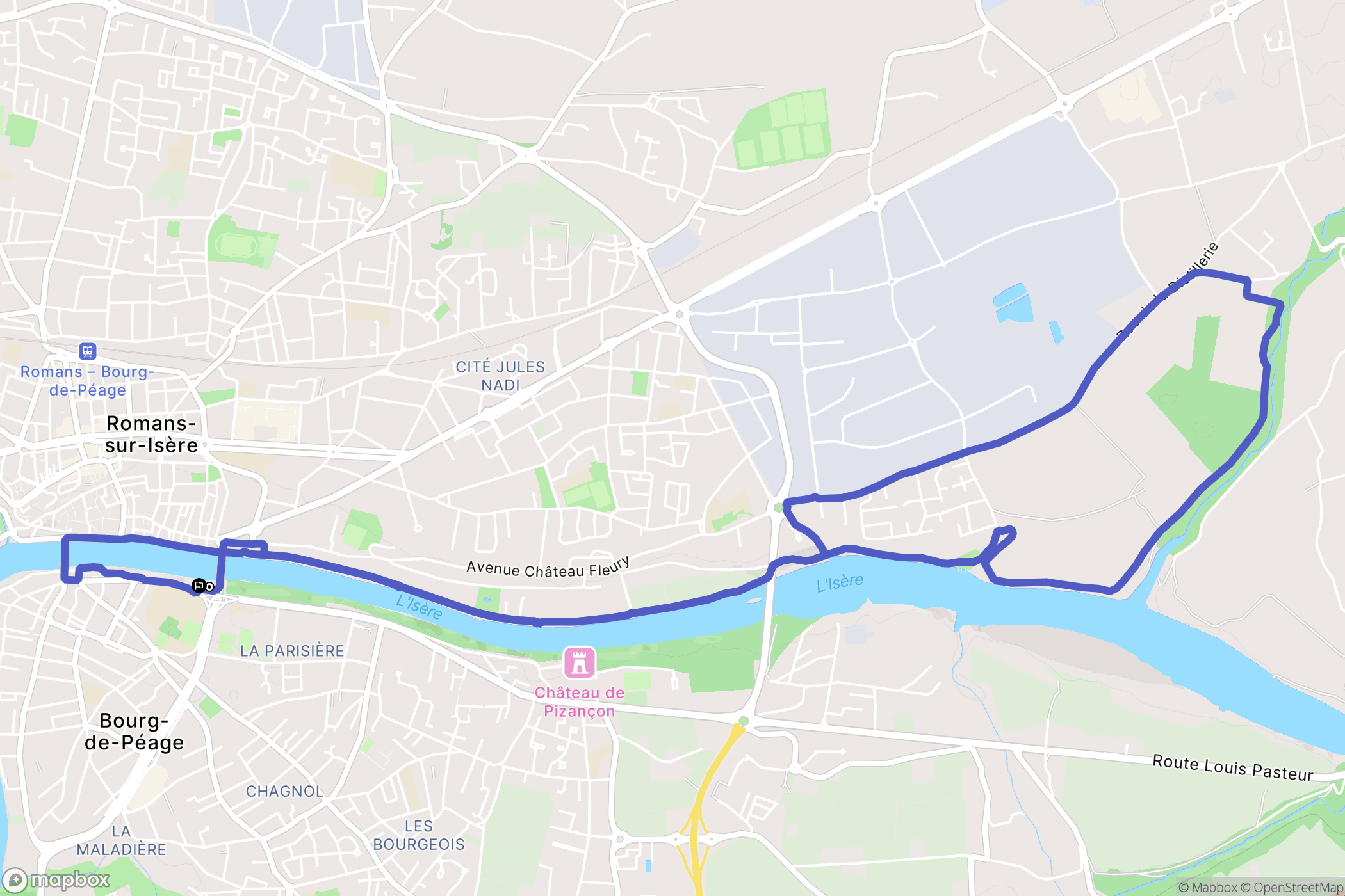 Bourg-de-Péage : carte du parcours de randonnée - France