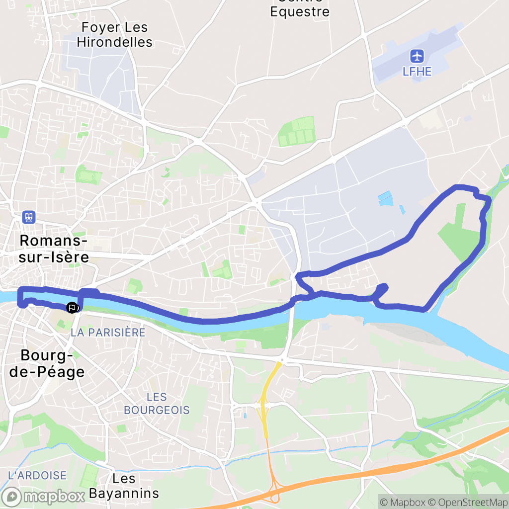 Bourg-de-Péage : carte du parcours de randonnée - France