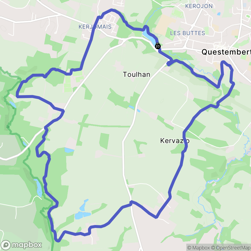 Questembert : carte du parcours de randonnée - France