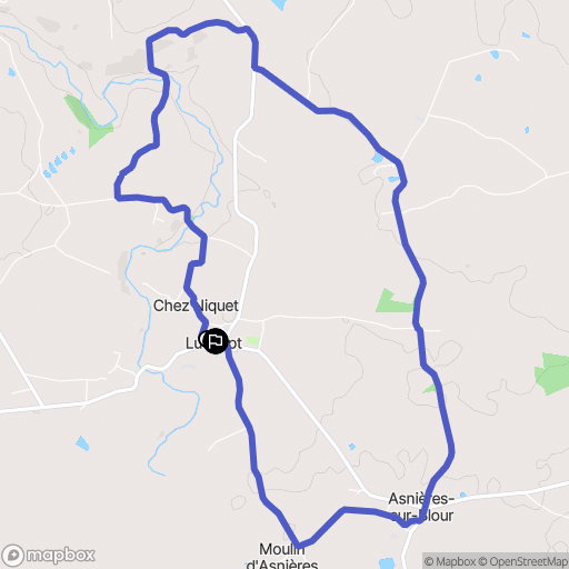 Luchapt : carte du parcours de randonnée - France