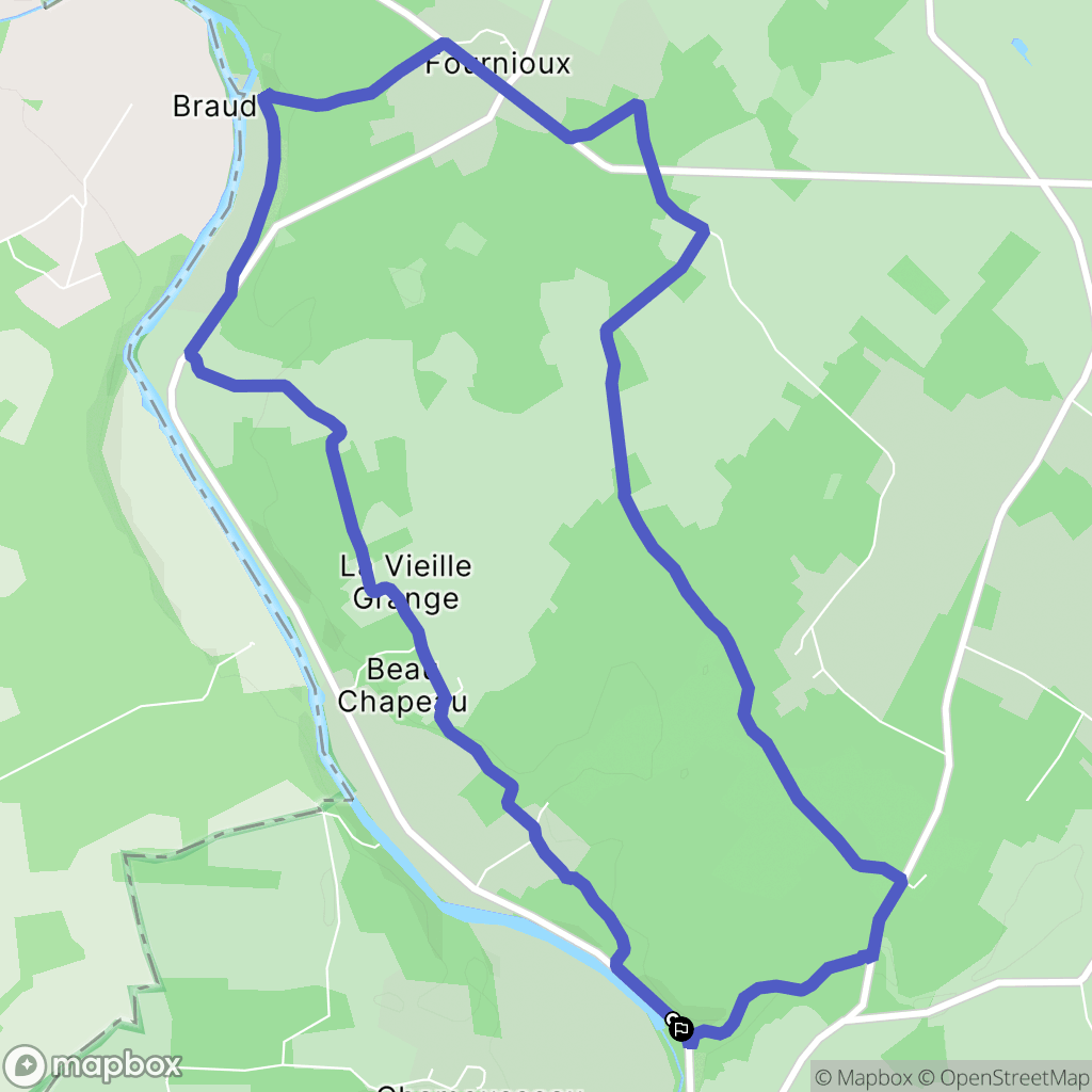 Mérigny : carte du parcours de randonnée - France