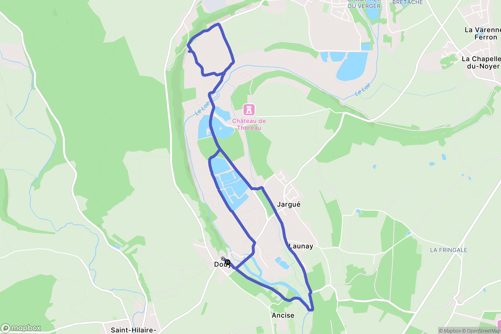Cloyes-les-Trois-Rivières : carte du parcours de randonnée - France