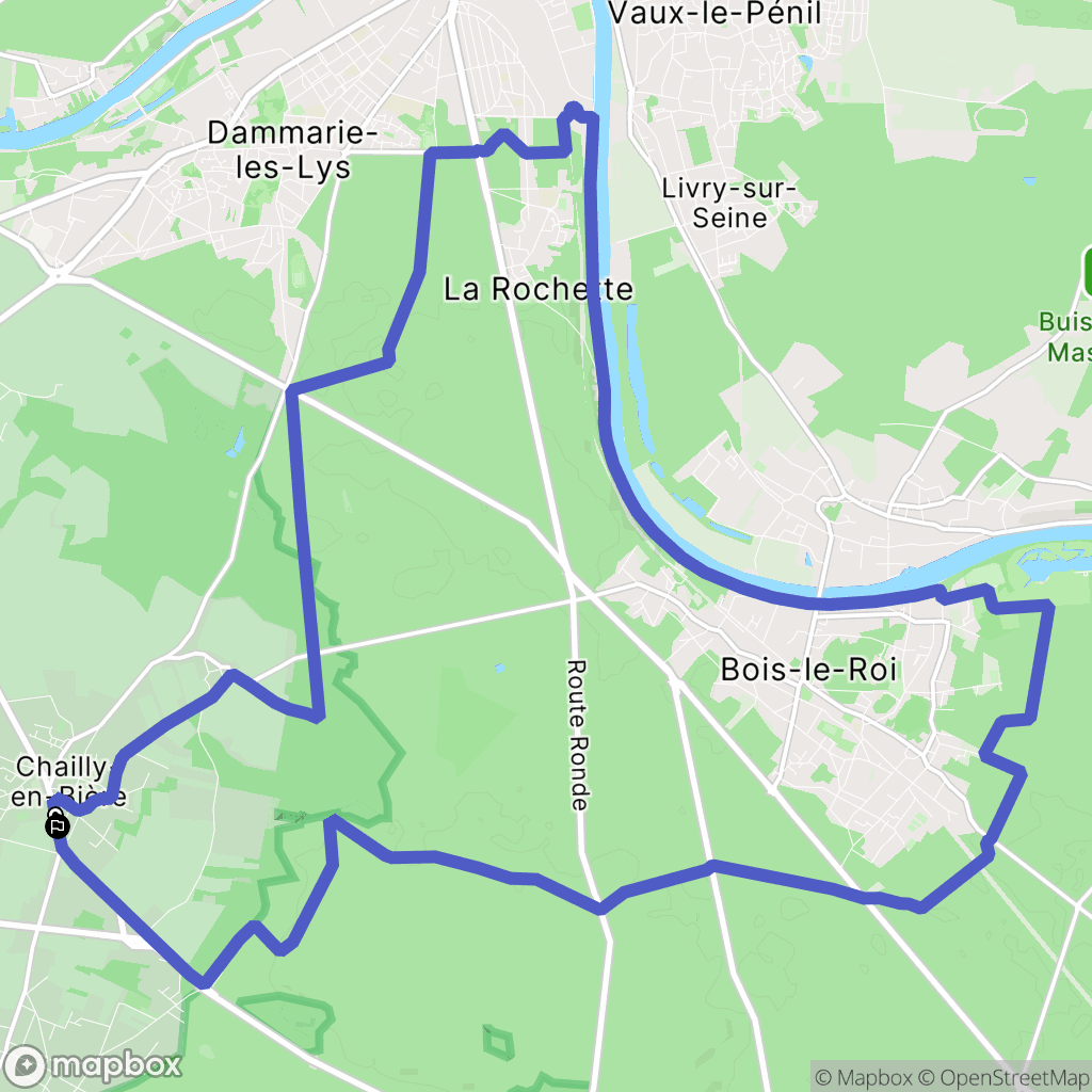 Chailly-en-Bière : carte du parcours de randonnée - France