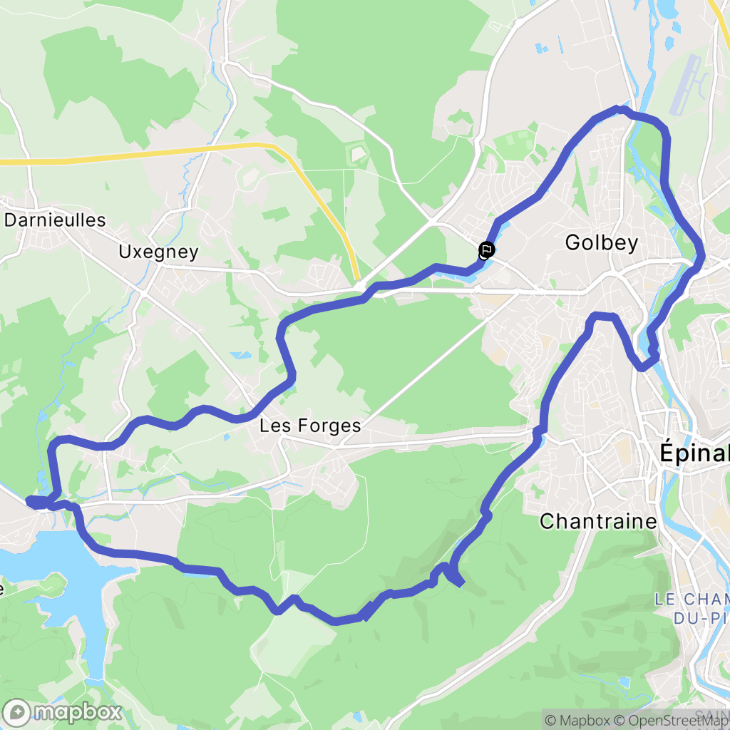Golbey : carte du parcours de randonnée - France
