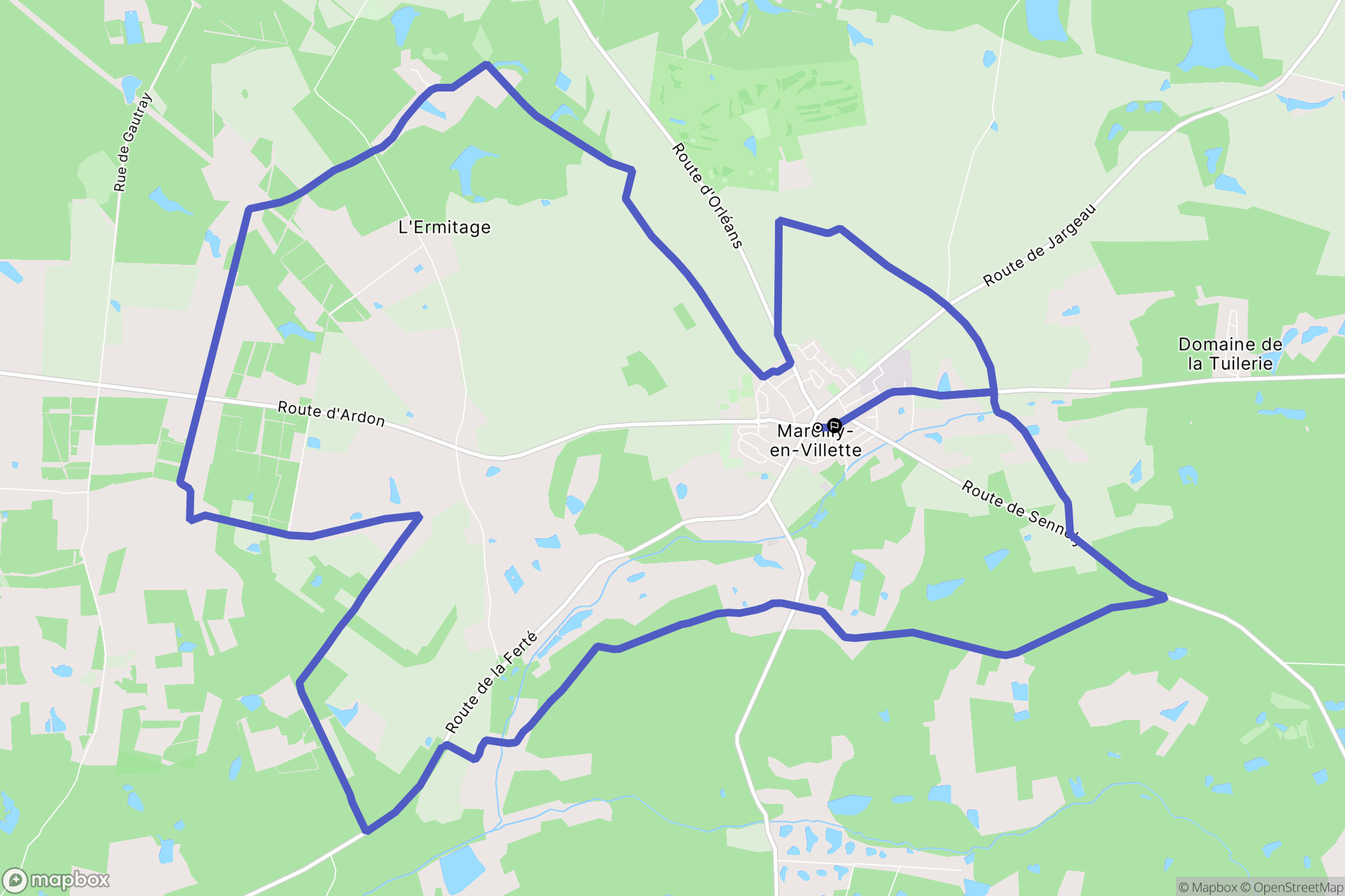 Marcilly-en-Villette : carte du parcours de randonnée - France