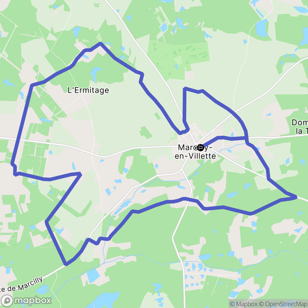 Marcilly-en-Villette : carte du parcours de randonnée - France