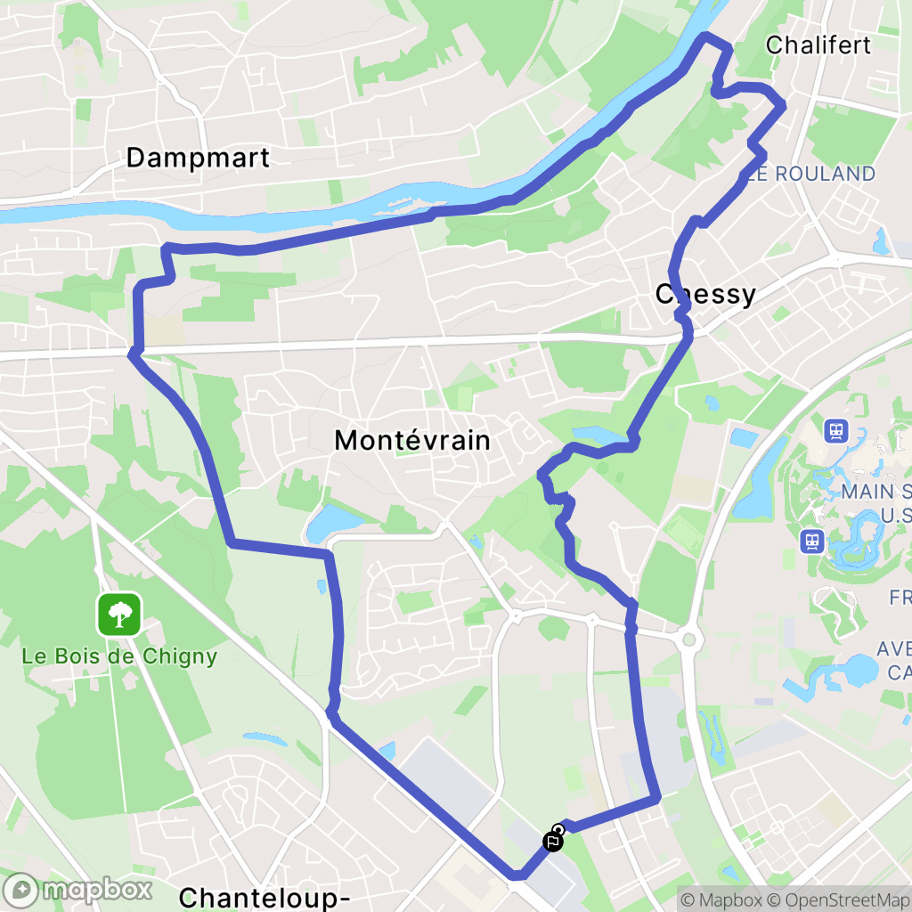 Montévrain : carte du parcours de randonnée - France