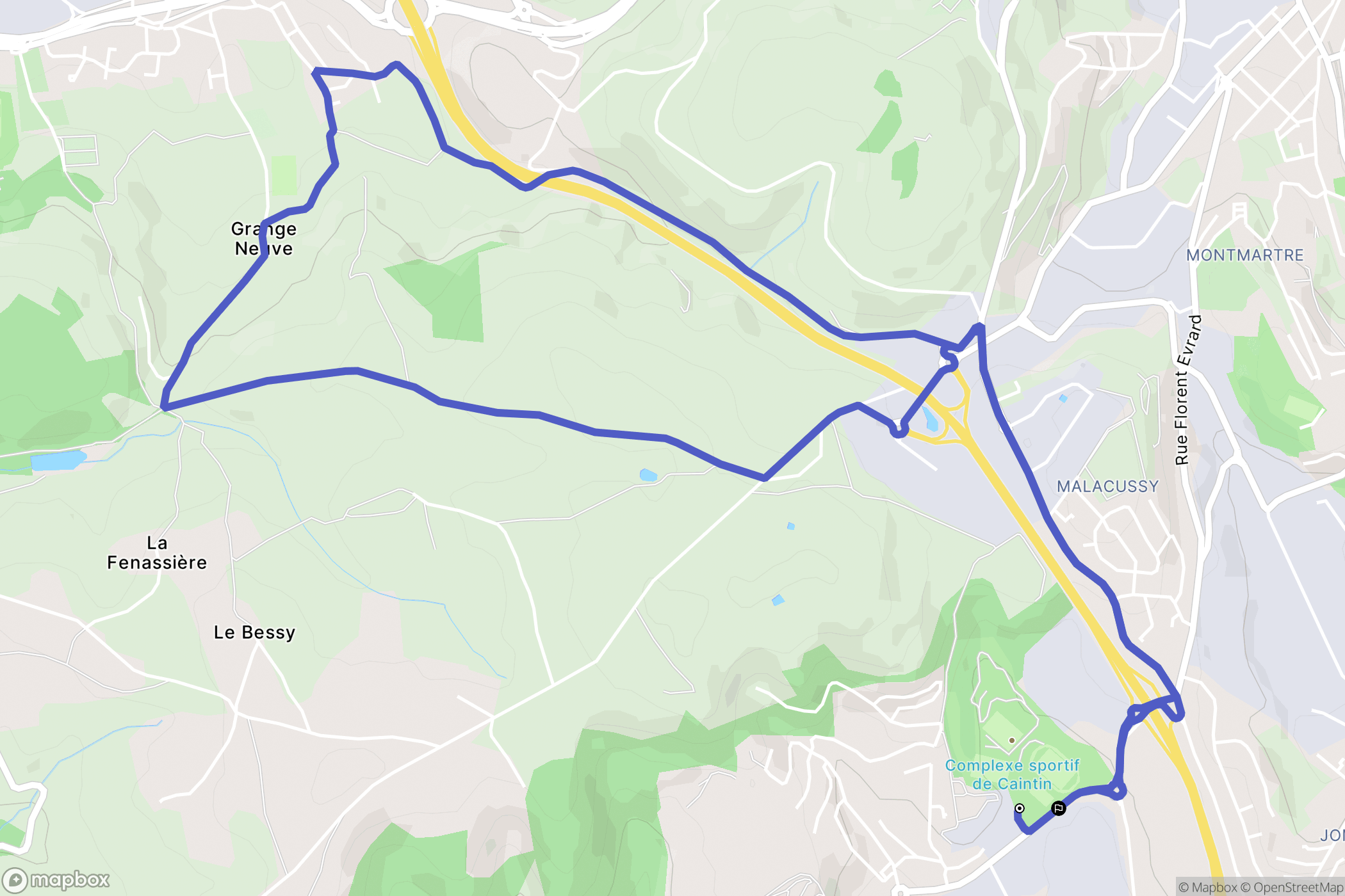 La Ricamarie : carte du parcours de randonnée - France