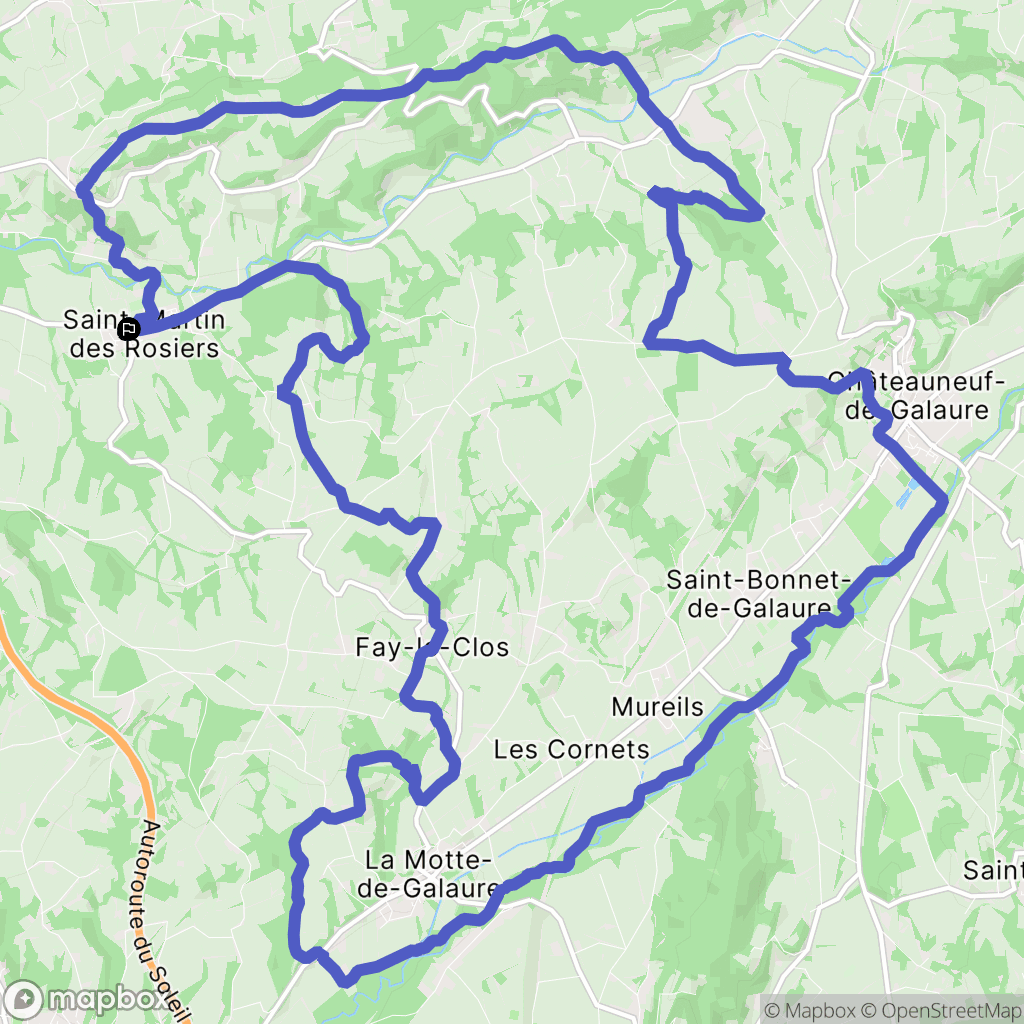 Albon : carte du parcours de randonnée - France