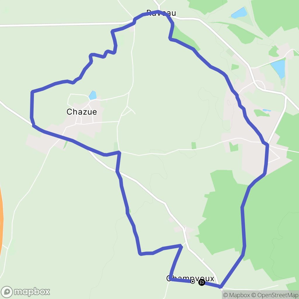 Champvoux : carte du parcours de randonnée - France