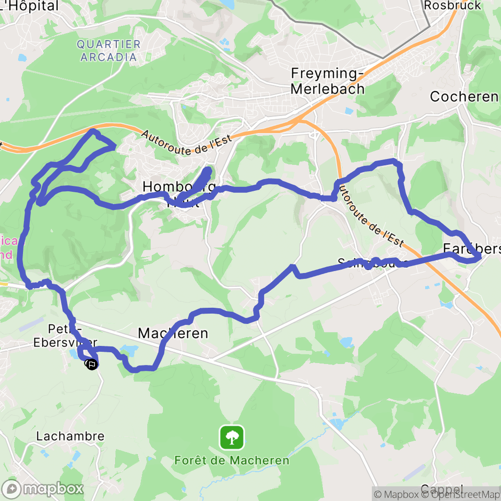 Macheren : carte du parcours de randonnée - France