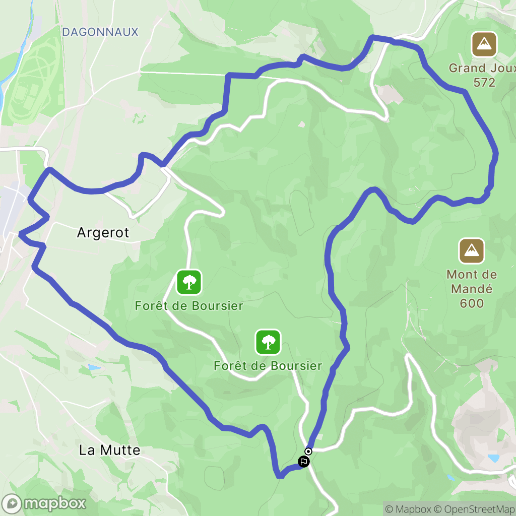 Verzé : carte du parcours de randonnée - France