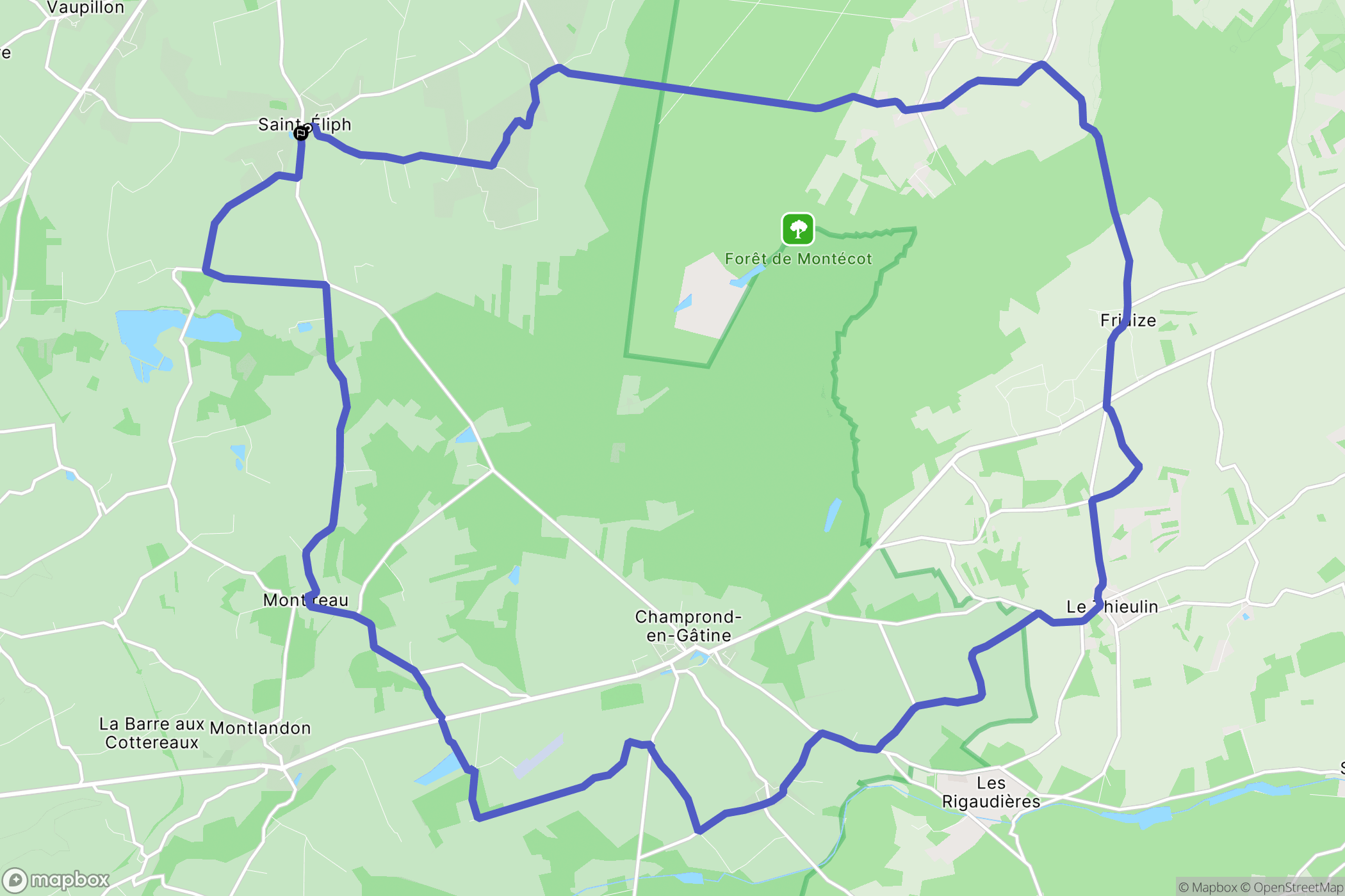 Saint-Éliph : carte du parcours de randonnée - France