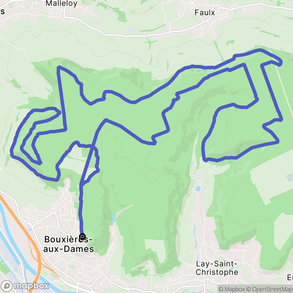 Bouxières-aux-Dames : carte du parcours de randonnée - France