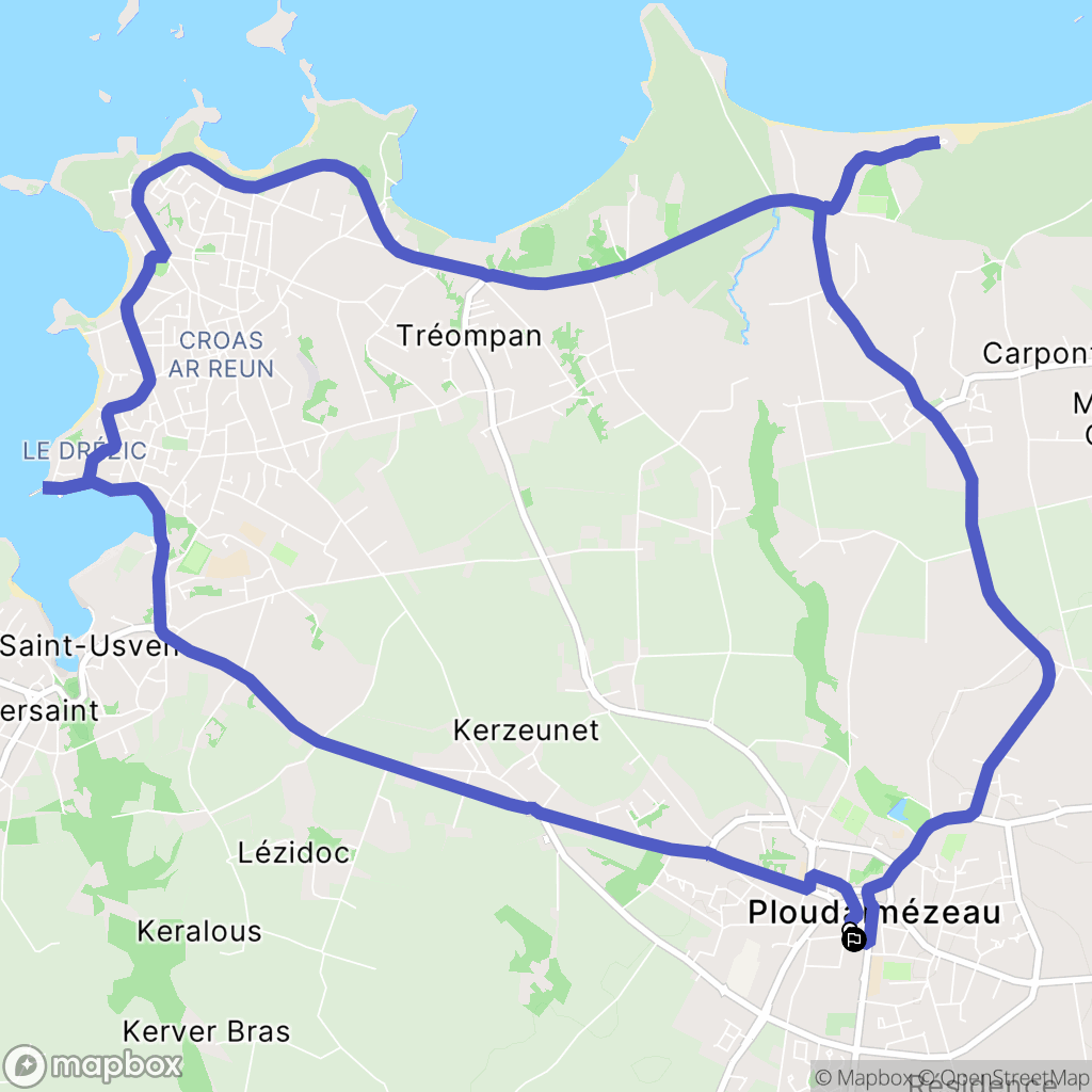 Ploudalmézeau : carte du parcours de randonnée - France