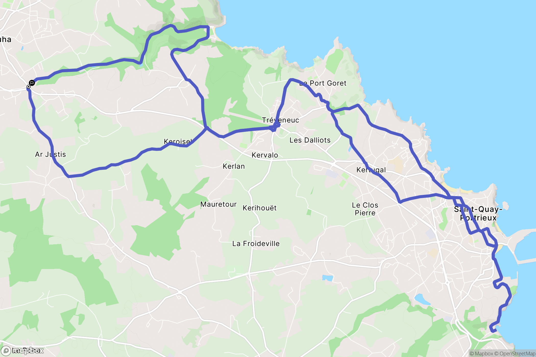 Plouha : carte du parcours de randonnée - France