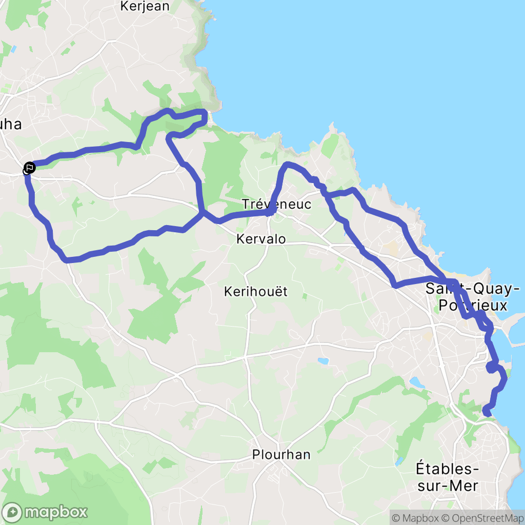 Plouha : carte du parcours de randonnée - France