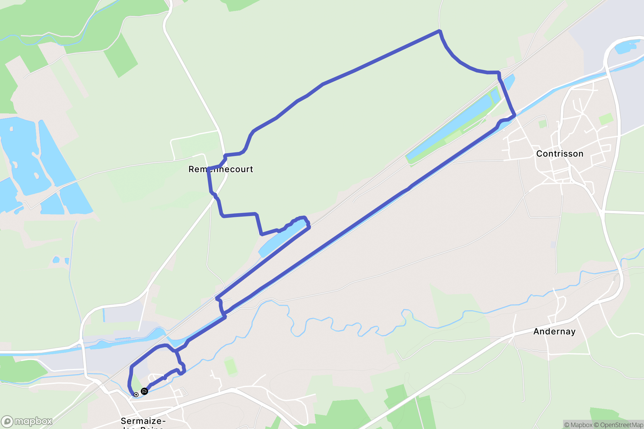 Sermaize-les-Bains : carte du parcours de randonnée - France