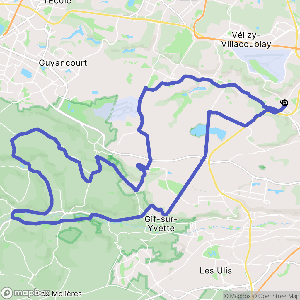 Bièvres : carte du parcours de randonnée - France