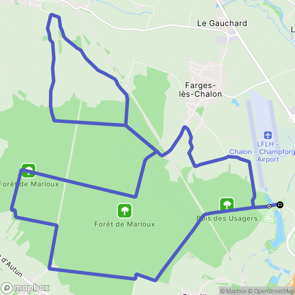 Champforgeuil : carte du parcours de randonnée - France