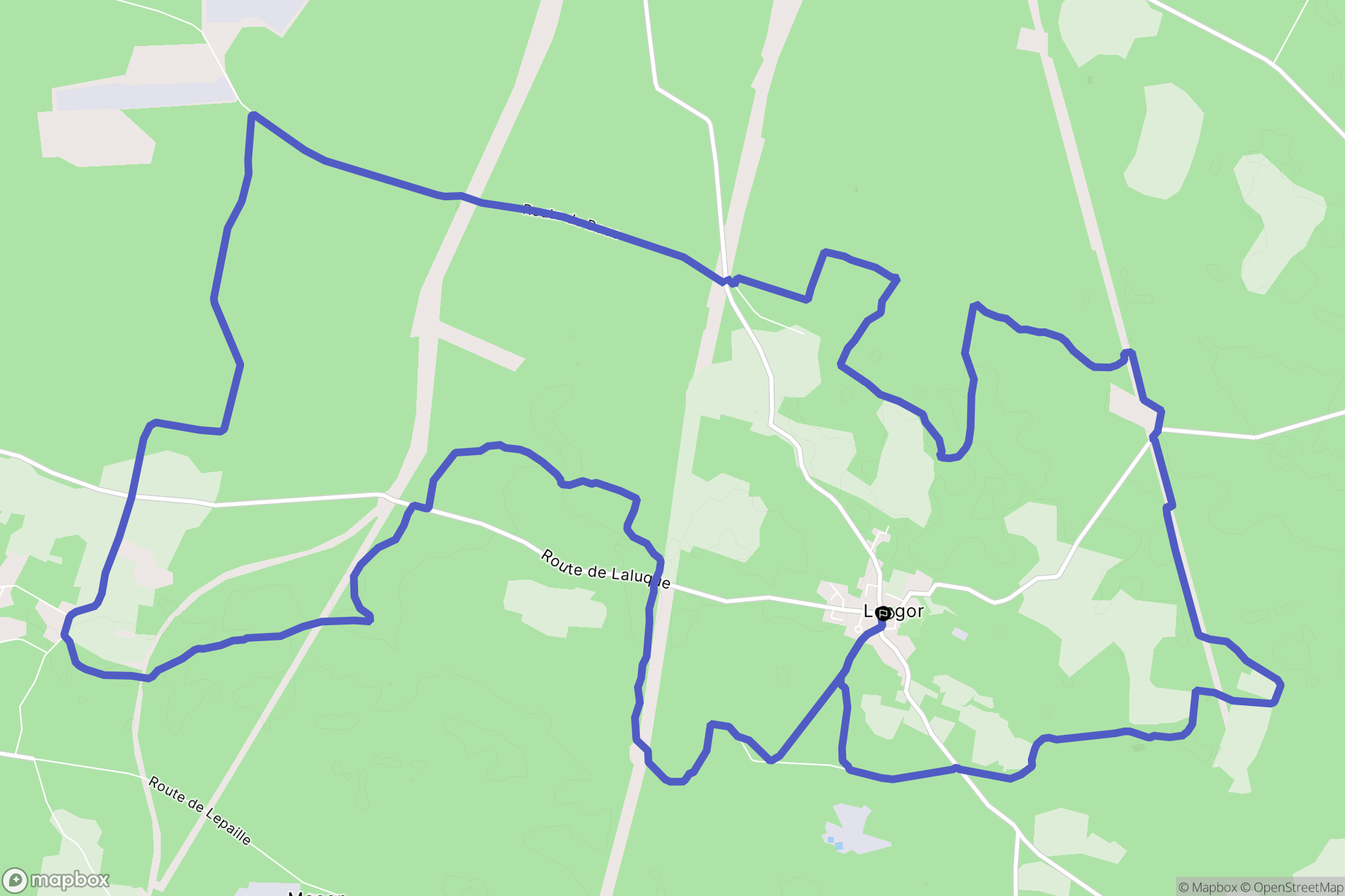 Lesgor : carte du parcours de randonnée - France