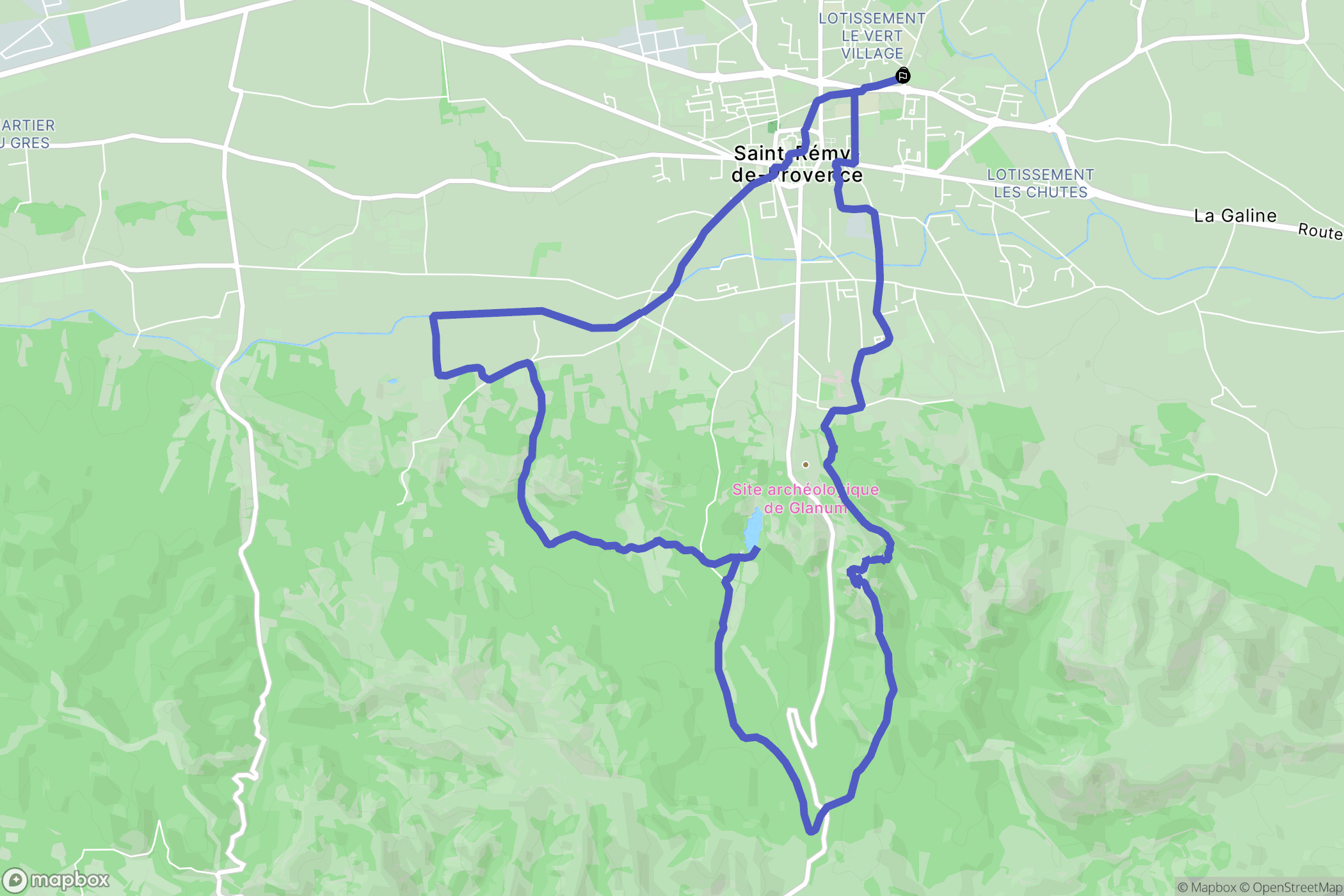 Saint-Rémy-de-Provence : carte du parcours de randonnée - France