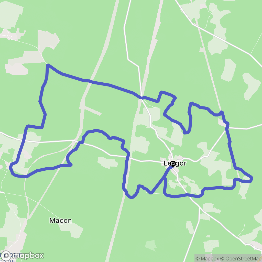 Lesgor : carte du parcours de randonnée - France