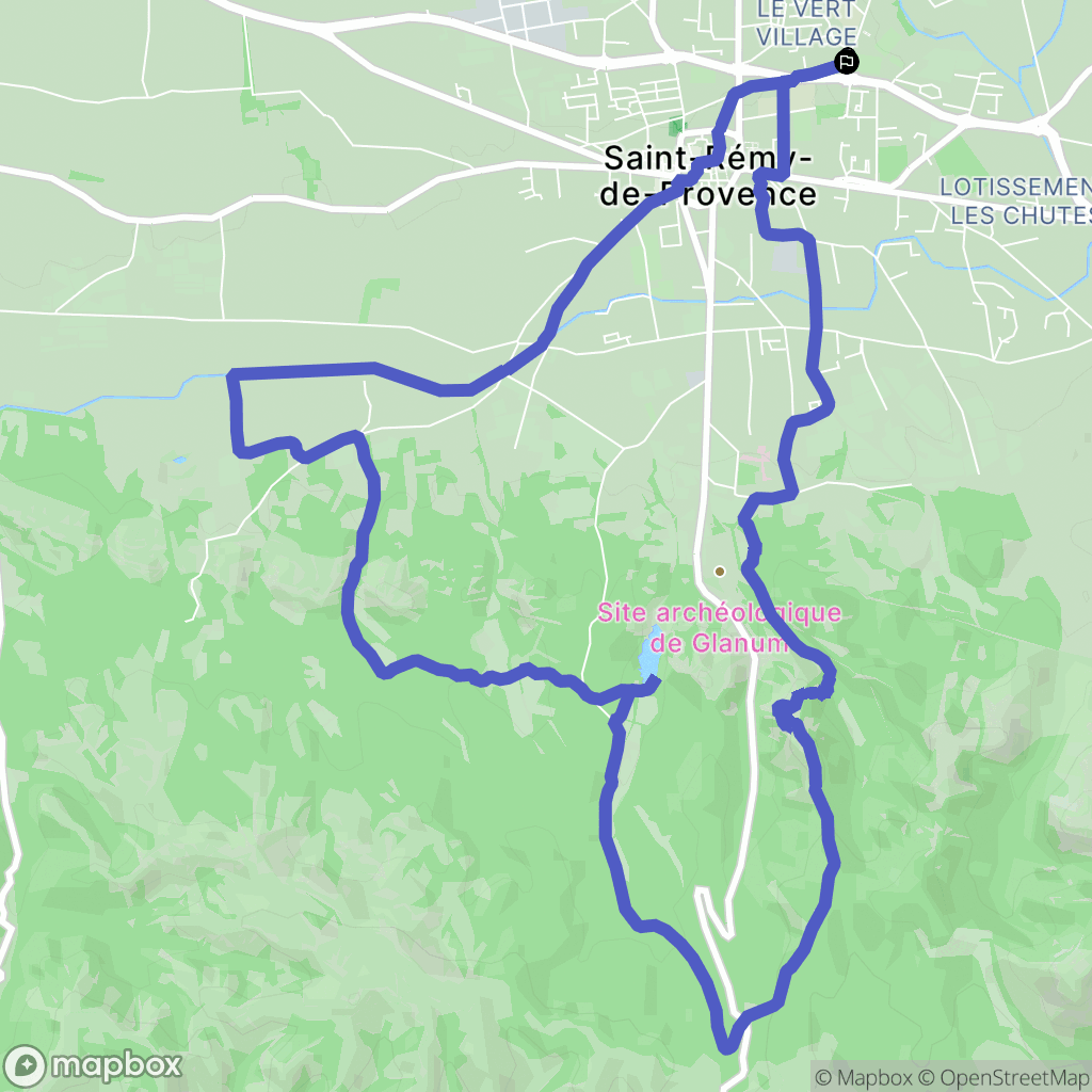 Saint-Rémy-de-Provence : carte du parcours de randonnée - France