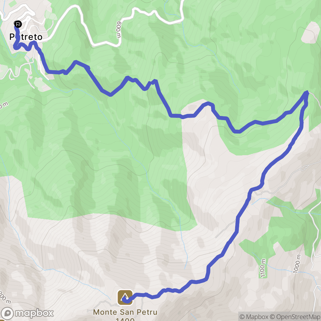 Petreto-Bicchisano : carte du parcours de randonnée - France