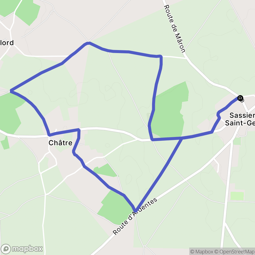 Sassierges-Saint-Germain : carte du parcours de randonnée - France