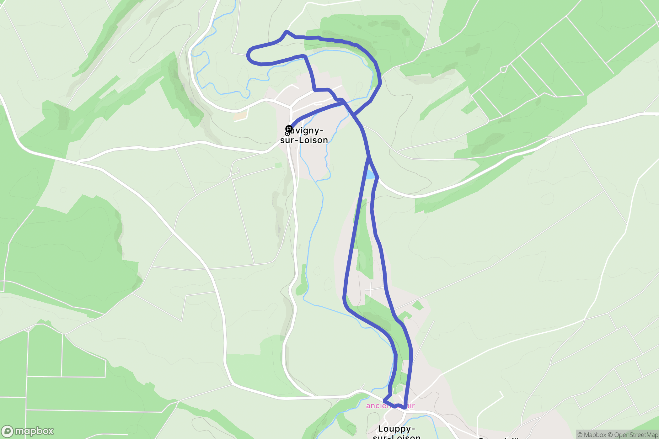 Juvigny-sur-Loison : carte du parcours de randonnée - France
