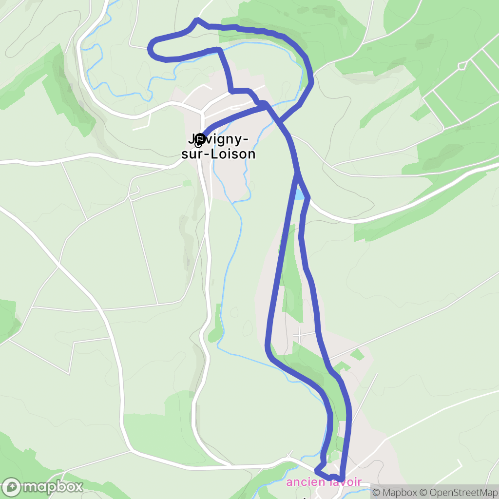 Juvigny-sur-Loison : carte du parcours de randonnée - France