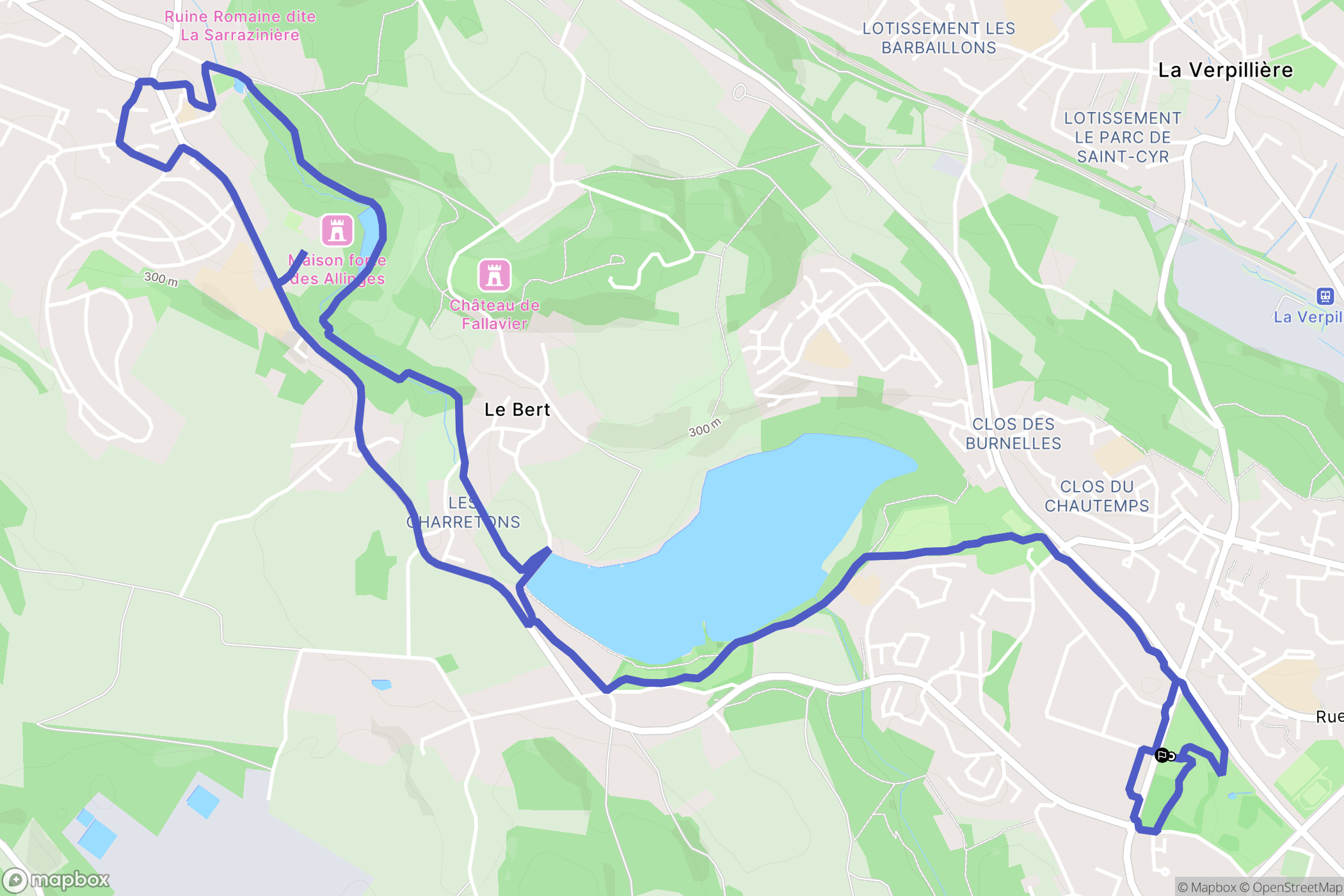 Villefontaine : carte du parcours de randonnée - France