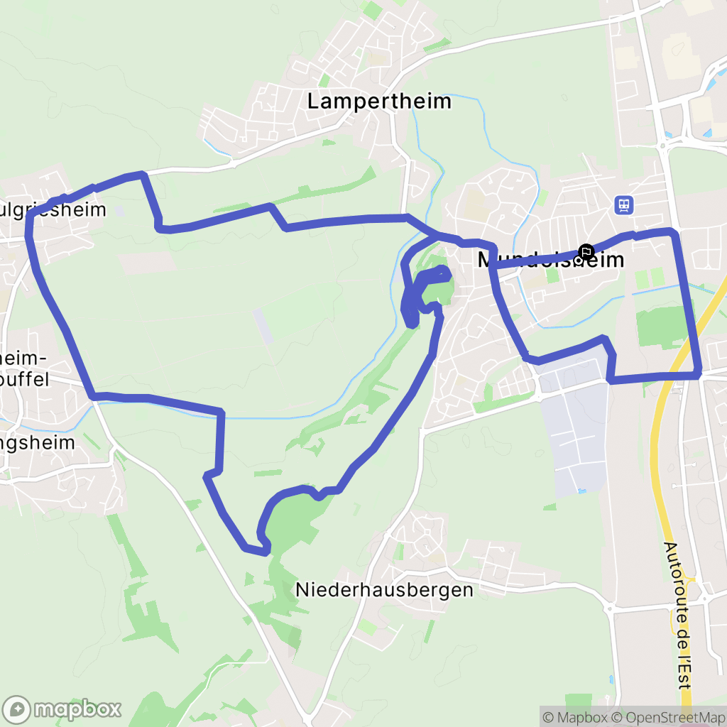 Mundolsheim : carte du parcours de randonnée - France