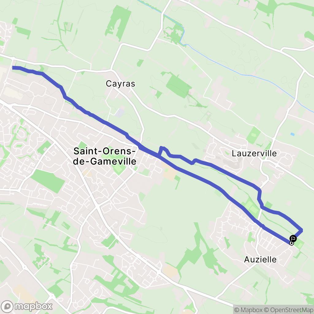 Auzielle : carte du parcours de randonnée - France