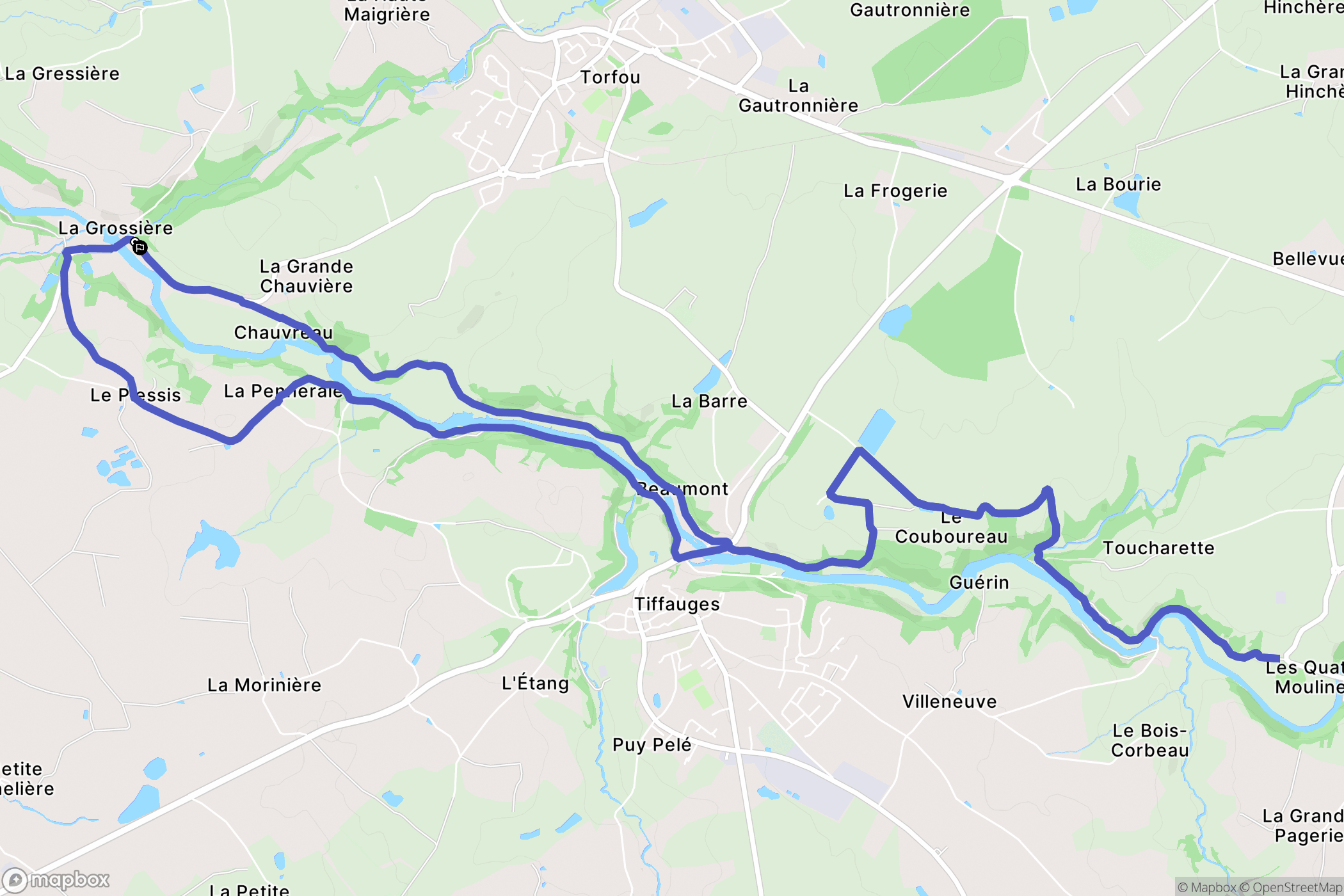 Boussay : carte du parcours de randonnée - France