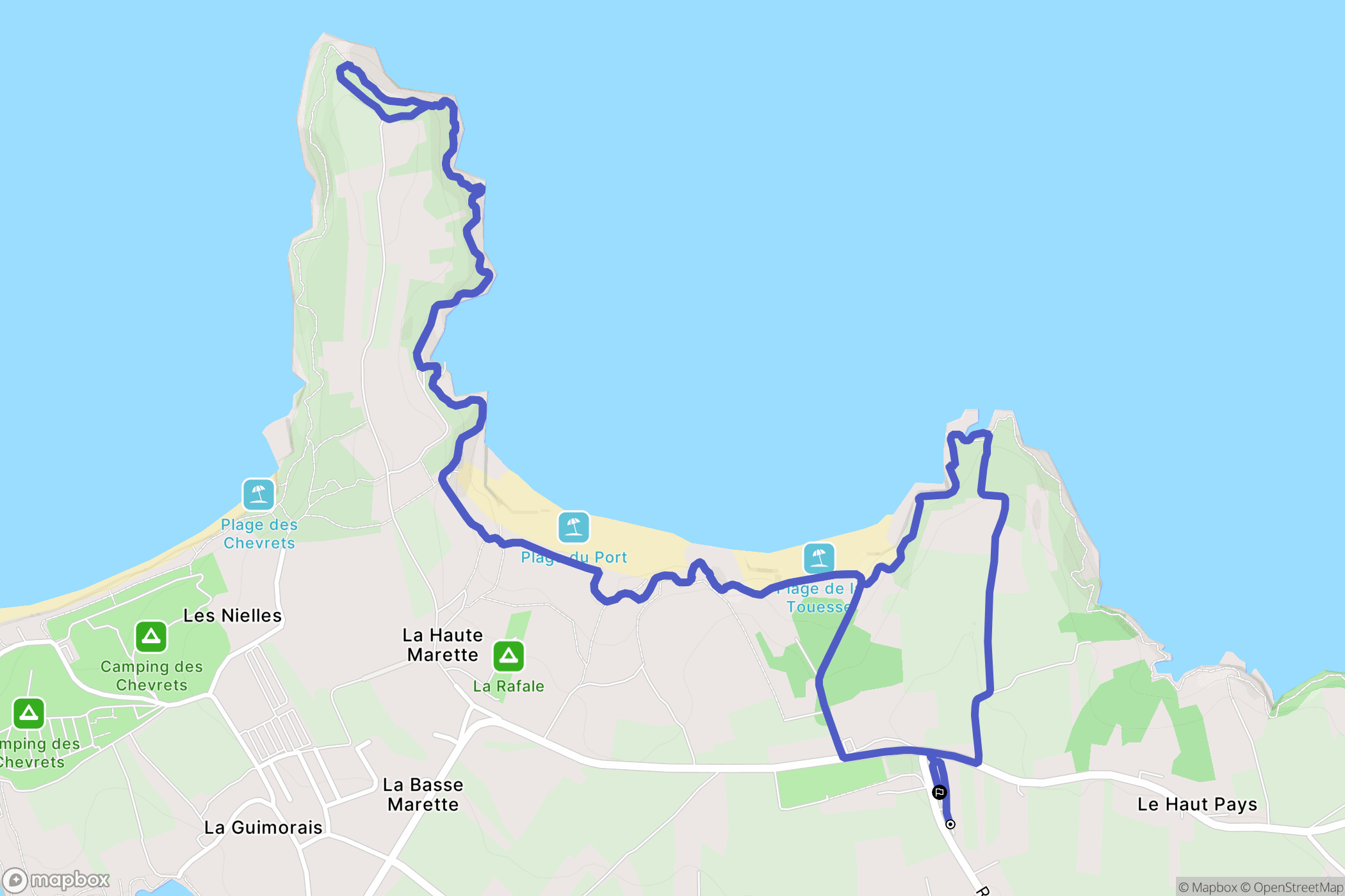 Saint-Coulomb : carte du parcours de randonnée - France
