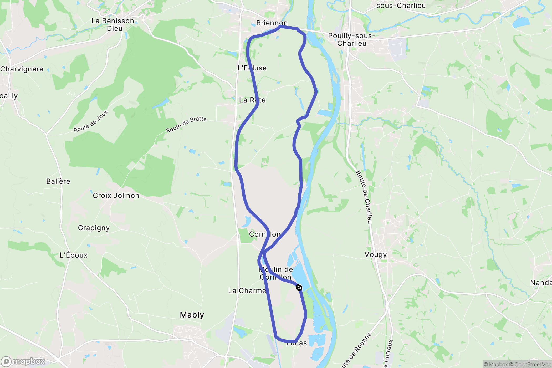 Mably : carte du parcours de randonnée - France